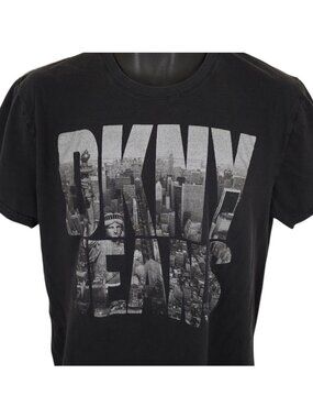 DKNY Jeans T Shirt Womens Size Large Black New York City Statue Of Liberty